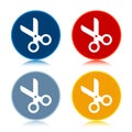 Scissors icon trendy flat round buttons set illustration design Royalty Free Stock Photo