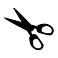 Scissors icon isolated on white background. Open black clippers pictogram. Royalty Free Stock Photo