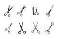 Scissors icon set, simple style Royalty Free Stock Photo