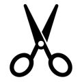 scissors icon is a simple graphic depiction of a pair of scissors,