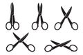 Scissors icon vector design. Cut out tool for paper or tailor work Royalty Free Stock Photo