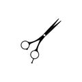Scissors icon vector illustration. Cut concept with open scissors. Utensil or hairdresser logo symbol