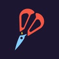 Scissors. Kitchenware icon. Color vector kitchen utensil and tool. Cutlery illustration Royalty Free Stock Photo