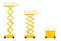 Scissors lift icon set