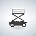 Scissors lift icon on white background, illustration.