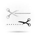 Scissors line cut icon