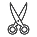 Scissors line icon, web and mobile, cut sign