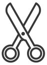 Scissors linear icon. Cutting tool black symbol