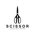 Scissors Logo Design, Barbershop Shaver Vector, Babershop Scissors Brand Illustration