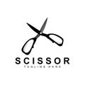 Scissors Logo Design, Barbershop Shaver Vector, Babershop Scissors Brand Illustration