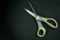 scissors office small workers. with soft rubber handles, on black background Royalty Free Stock Photo