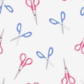 Scissors seamless pattern. School supplies. Perfect for hobbies, needlework, study and crafts. Sewing background and cloth design