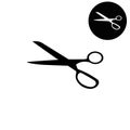 Scissors symbol - white vector icon