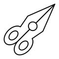 Scissors thin line icon. Cut illustration isolated on white. Tool outline style design, designed for web and app. Eps 10.