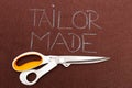 Scissors underlining tailor made text