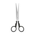 Scissors vector cut tool icon illustration isolated white design. Black symbol paper scissors tool equipment sign. Business object