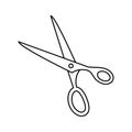 Scissors vector icon. barber illustration sign. cut symbol. hairdresser logo. Royalty Free Stock Photo