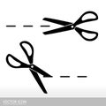 Scissors icon in style of flat design.