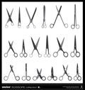 Scissors vector silhouettes