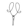 Scissors vintage. Vector isolated doodle single illustration