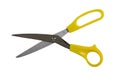 Scissors with yellow handles. Royalty Free Stock Photo