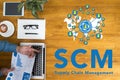 SCM Supply Chain Management concept Royalty Free Stock Photo