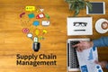 SCM Supply Chain Management concept Royalty Free Stock Photo