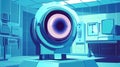 scner flat cartoon stylized animation of an eye scanner Royalty Free Stock Photo
