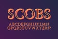 Scobs decorative alphabet. Nice 3d font. Isolated english alphabet