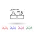 Scoff at colleague multi color icon. Simple thin line, outline vector of colleague and business partners icons for ui and ux, Royalty Free Stock Photo