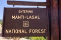 Manti-Lasal National Forest sign Royalty Free Stock Photo