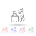 Scolded by boss multi color icon. Simple thin line, outline vector of people in the work icons for ui and ux, website or mobile