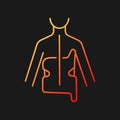 Scoliosis brace gradient vector icon for dark theme