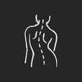 Scoliosis chalk white icon on black background