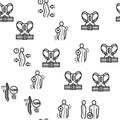 Scoliosis Disease Collection Icons Set Vector