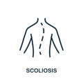 Scoliosis icon. Monochrome simple Scoliosis icon for templates, web design and infographics