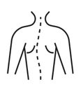 Scoliosis icon. Orthopaedic rehabilitation icon vector. Physical therapy line