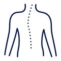 Scoliosis line color icon. Spinal deformity. Isolated vector element.