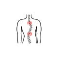 scoliosis, spine, pain icon. Element of health care for mobile concept and web apps icon. Thin line icon for website design and