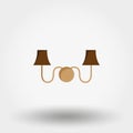 Sconce. Wall Light. Icon. Vector. Flat.
