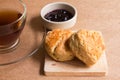 Scone and blueberry jam