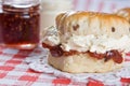 A scone with clotted cream