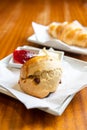 scone with cream and strawberry jam Royalty Free Stock Photo