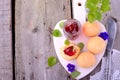 Scone with strawberry jam, afternoon tea , Royalty Free Stock Photo