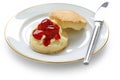 Scone,strawberry jam,clotted cream