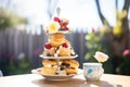 scone tower on a stand at a tea party