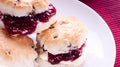 Scones with clotted cream and jam Royalty Free Stock Photo