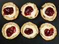 Scones With Clotted Cream and Strawberry Jam Royalty Free Stock Photo