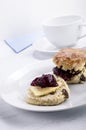 Scones with jam and butter Royalty Free Stock Photo