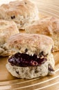 Scones with jam on a plate Royalty Free Stock Photo